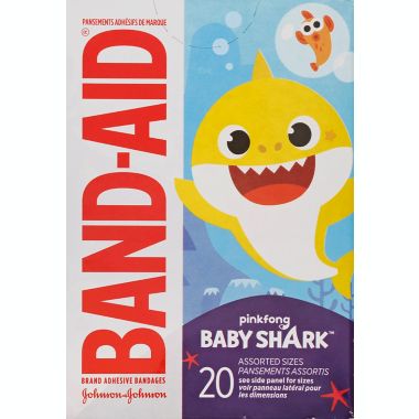 Johnson &amp; Johnson&reg; Band-Aid&reg; 20-Count Baby Shark&trade; Assorted Adhesive Bandages. View a larger version of this product image.