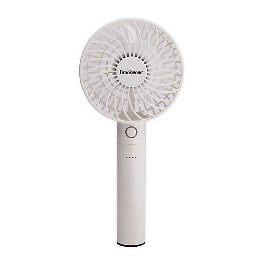 Alternate image 1 for Brookstone® 4-Inch Rechargeable Mini Fan with Power Bank in White