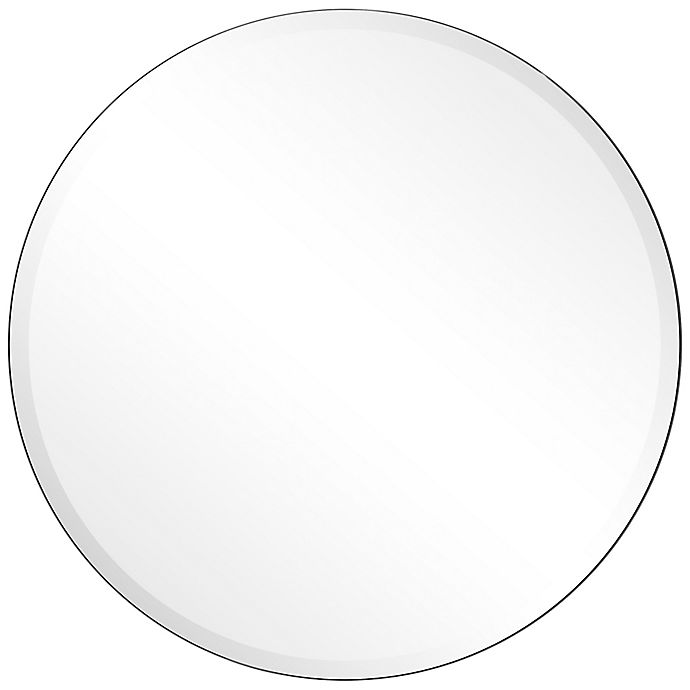 30 Inch Round Beveled Wall Mirror, Frameless Round Mirror