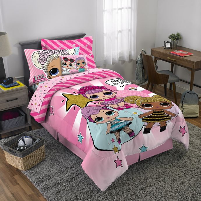 Lol Surprise 3 Piece Reversible Twin Full Comforter Set In Pink Bed Bath Beyond