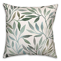 Blue Botanical Leaves 18x18 Spun Poly Pillow