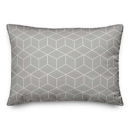 Gray White Diamond Pattern 14x20 Throw Pillow