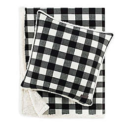 Eddie Bauer® Cabin Plaid Cotton Yarn Dyed Flannel Throw Pillow and Blanket Set in Black