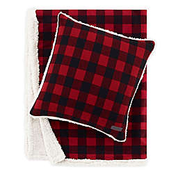Eddie Bauer® Cabin Plaid Cotton Yarn Dyed Flannel Throw Pillow and Blanket Set in Red