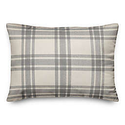 Faded Gray Plaid 14x20 Throw Pillow