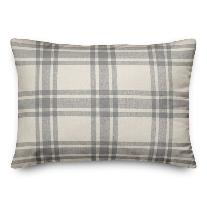Faded Gray Plaid 14x20 Throw Pillow | Bed Bath and Beyond Canada