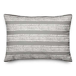 Gray Petal Stripes 14x20 Throw Pillow