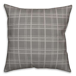Gray White Plaid 18x18 Throw Pillow
