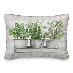 Bucket of Watercolor Herbs 14x20 Spun Poly Pillow