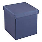 Alternate image 0 for SALT&trade; 15-Inch Folding Storage Ottoman with Tray in Navy