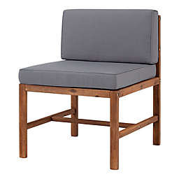 Forest Gate Acacia Wood Patio Armless Chair with Cushions