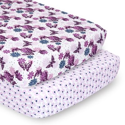purple fitted crib sheet