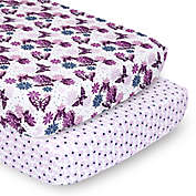 The Peanutshell&trade; 2-Pack Purple Butterfly Fitted Crib Sheets