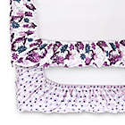 Alternate image 3 for The Peanutshell&trade; 2-Pack Purple Butterfly Fitted Crib Sheets
