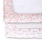 Alternate image 3 for The Peanutshell&trade; Fitted Crib Sheets in Pink Whimsy/Pink Woodland (2-Pack)