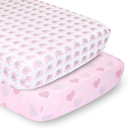 NEW LAMBS & IVY Butterfly Dreams Crib Fitted Sheet Pink White NIP