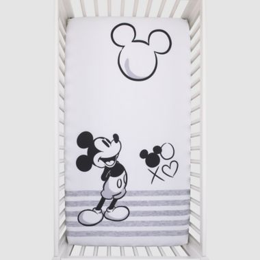 Disney Mickey Mouse Photo Op Fitted Crib Sheet In Black Buybuy Baby