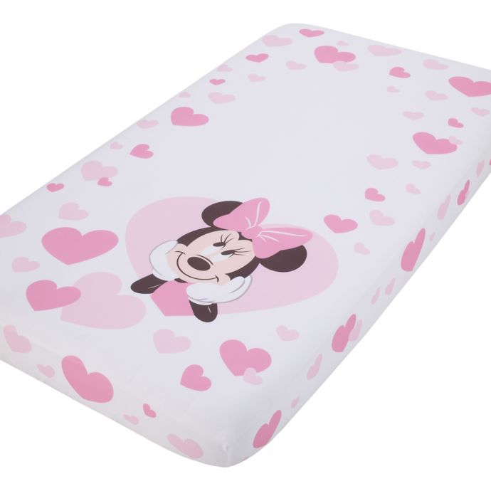 Disney® Minnie Mouse Photo Op Fitted Crib Sheet in Pink buybuy BABY