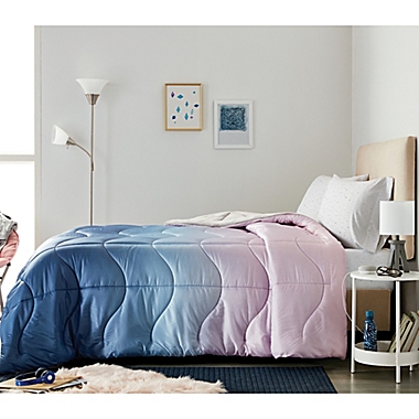 Wamsutta&reg; Puffer 3-Piece Twin/Twin XL Comforter Set in Blue/Pink. View a larger version of this product image.