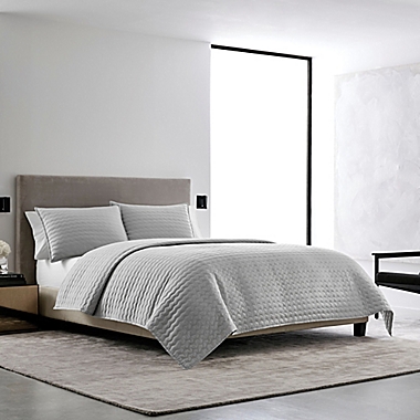 Vera Wang&reg; Herringbone King Quilt Set in Silver. View a larger version of this product image.