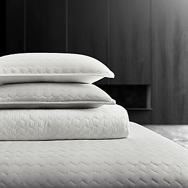 Vera Wang&reg; Herringbone King Quilt Set in Silver. View a larger version of this product image.