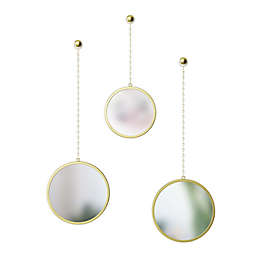Umbra® Dima 9.5-Inch Round Mirrors in Brass (Set of 3)