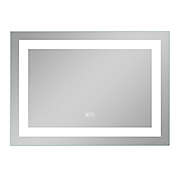 NeuType 32-Inch x 28-Inch LED Illuminated Makeup Mirror in Silver