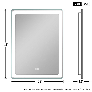 NeuType Smart Backlit LED Illuminated Anti-Fog Wall Mirror in Silver. View a larger version of this product image.