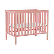 Dream On Me Edgewood 4-in-1 Convertible Mini Crib in Dusty Pink