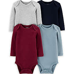 carter's® 4-Pack Long Sleeve Bodysuits in Navy/Heather
