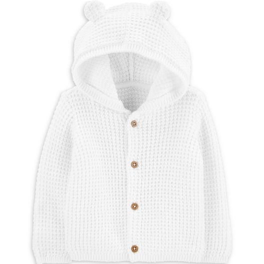 carter's® Knit Cardigan in White buybuy BABY