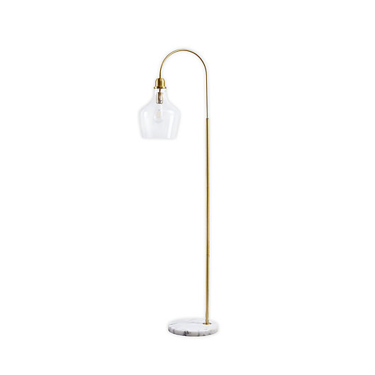 Alternate image 1 for Hampton Hill Auburn Floor Lamp in Gold with Glass Shade
