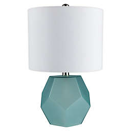Surya Kelsey Table Lamp in Aqua with Linen Shade