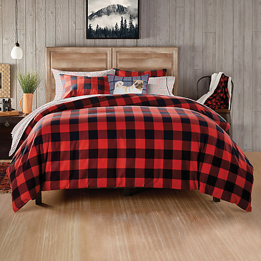 Buffalo Check Comforter Set In Red, Red And Black Buffalo Check Bed Set