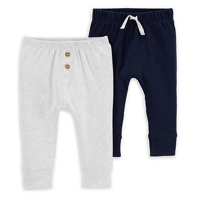 carters® 2-Pack Pull On Pants in Blue/Grey | Bed Bath & Beyond