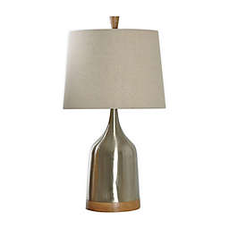 StyleCraft Banner Table Lamp in Light Brown with Fabric Shade
