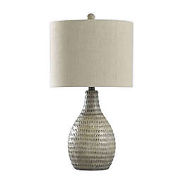 StyleCraft Allen Table Lamp in Oak with Fabric Shade