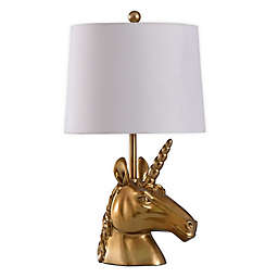 StyleCraft Magical Table Lamp in Gold with Fabric Shade