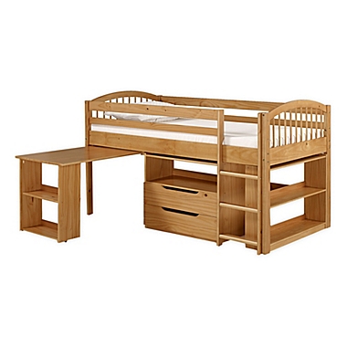 Addison Twin Loft Bed with Storage in Cinnamon. View a larger version of this product image.