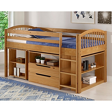 Addison Twin Loft Bed with Storage in Cinnamon. View a larger version of this product image.