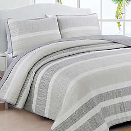 Estate Collection Delray 2-Piece Reversible Twin Quilt Set in Grey