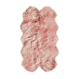 Natural Rugs New Zealand Quattro Sheepskin 4' x 6' Area Rug in Pink
