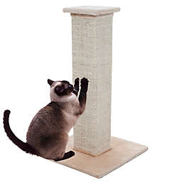 PETMAKER Sisal 28-Inch Burlap Cat Scratching Post in White