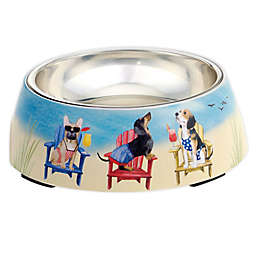 Certified International® Hot Dogs 12 oz. 2-Piece Feeding Bowl Set in Blue/Tan