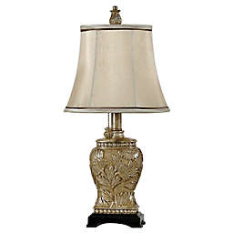 Stylecraft Signature Table Lamp in Champagne with Faux Silk Shade