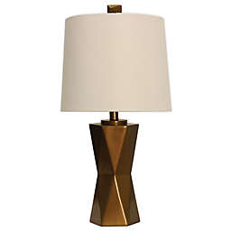 Stylecraft Hourglass Table Lamp in Copper with Linen Shade