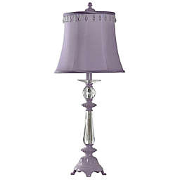 StyleCraft Inspiration Table Lamp in Purple with Linen Shade