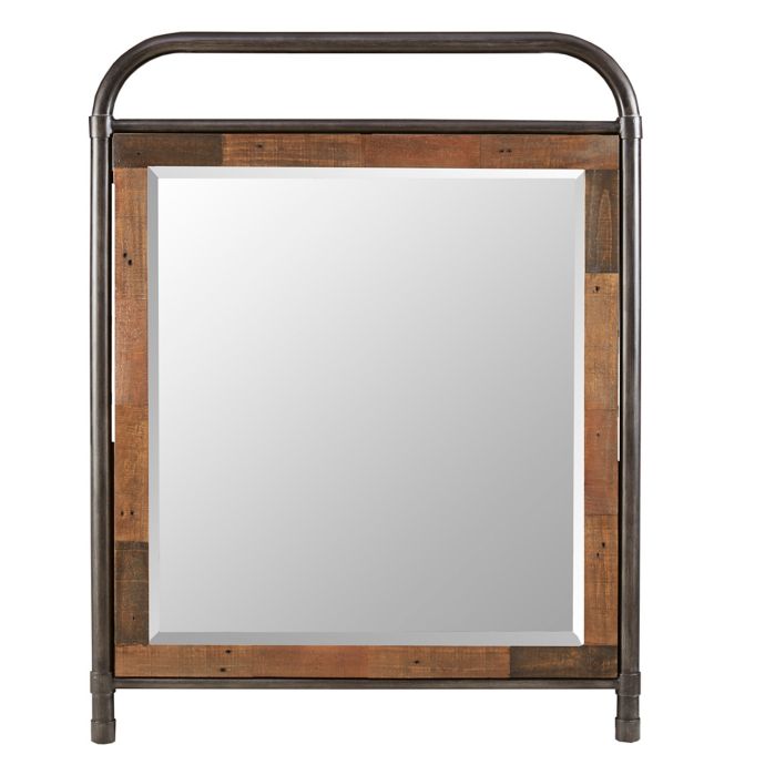 INK+IVY Renu 43-Inch x 36-Inch Rectangular Wall Mirror in Brown | Bed