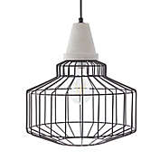 Southern Enterprises Brantville Pendant Lamp with Cage Style Metal Shade