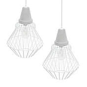 Southern Enterprises Brodiman Pendant Lamp with Cage Style Metal Shade (Set of 2)